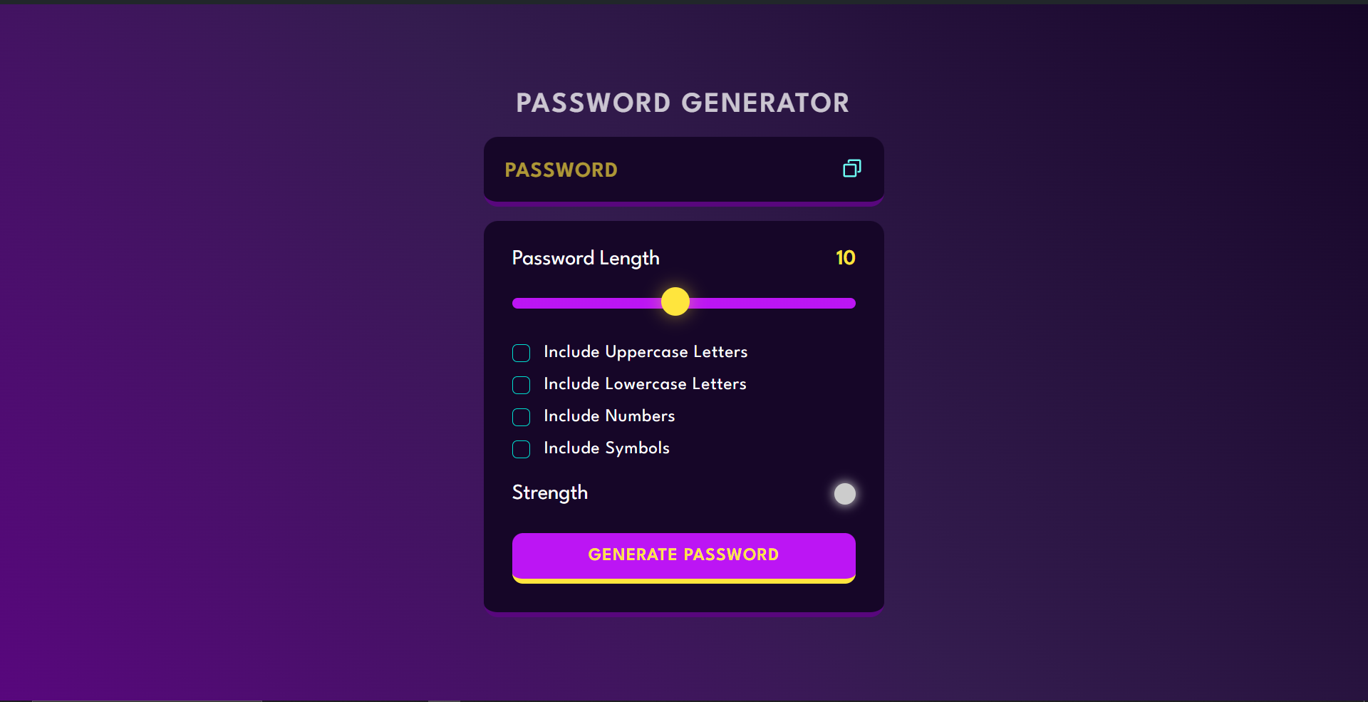 Password Generator website preview image